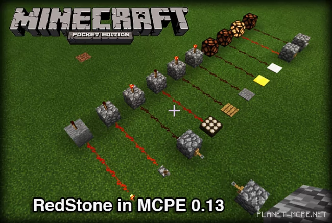 First Official Screenshot of Redstone in Minecraft PE 0.13.0!