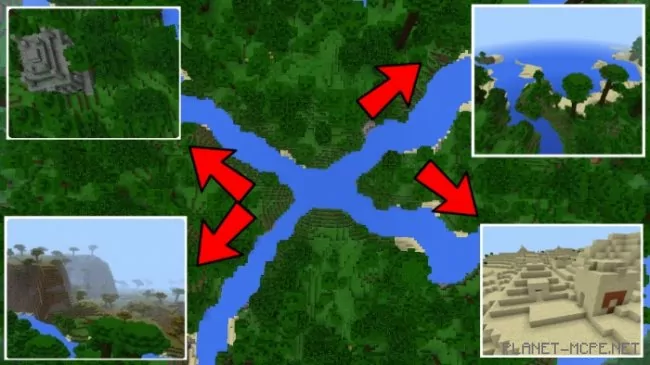 Seed for 4 Intersecting Rivers at Spawn 1.2