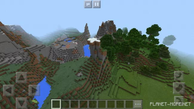 Seed for Huge Mountains, Snowy Biome, a Cross, and a Lava Source Nearby 1.2