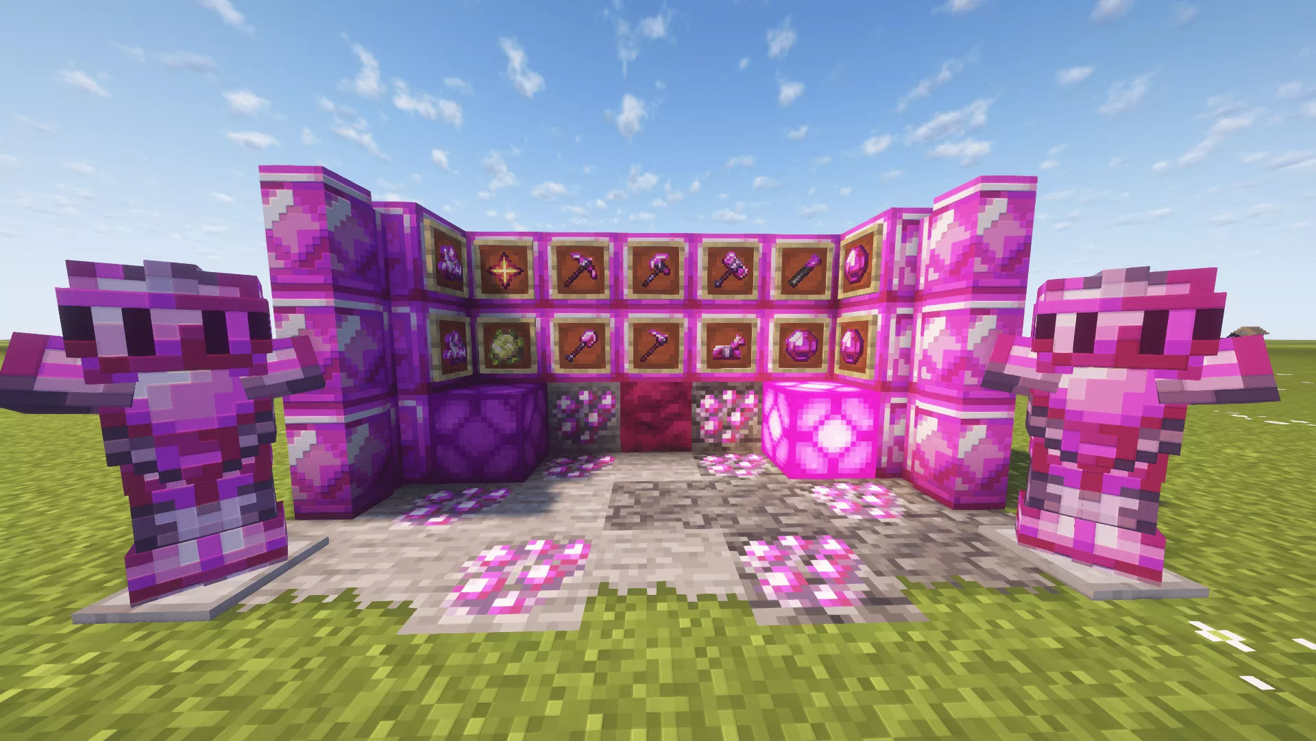 Image showcasing Pink Garnet Items, Blocks, Tools & Armor